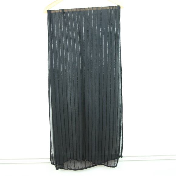 Beaded Silk Scarf 70" x 20" Sheer Whimsigoth 90s Witchy Y2K Rectangle Shawl - Picture 2 of 14